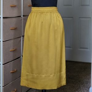 H&M Midi A-Line Burnt Yellow Skirt, Size 0-2, Modest